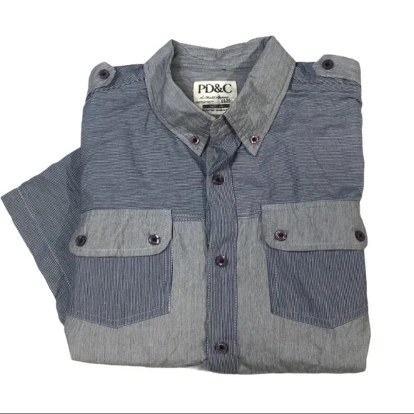 BF606 Boys Paper Denim & Cloth Button Shirt 14 - Picture 1 of 5